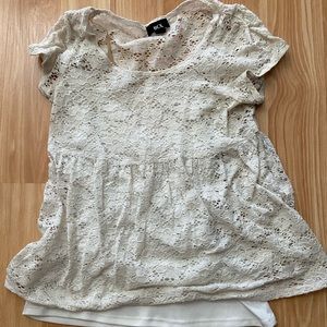 BCX Juniors White Lace Top